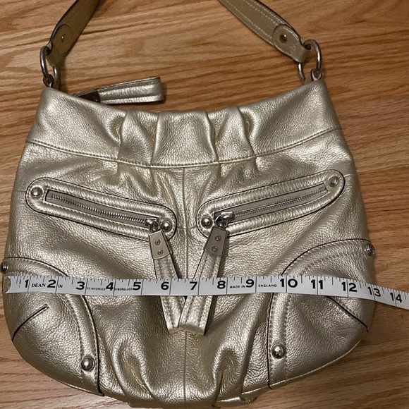 B.Makowsky | EUC Champagne Gold Metallic Leather Shoulder Bag Women’s Retro 90’s - Picture 9 of 11